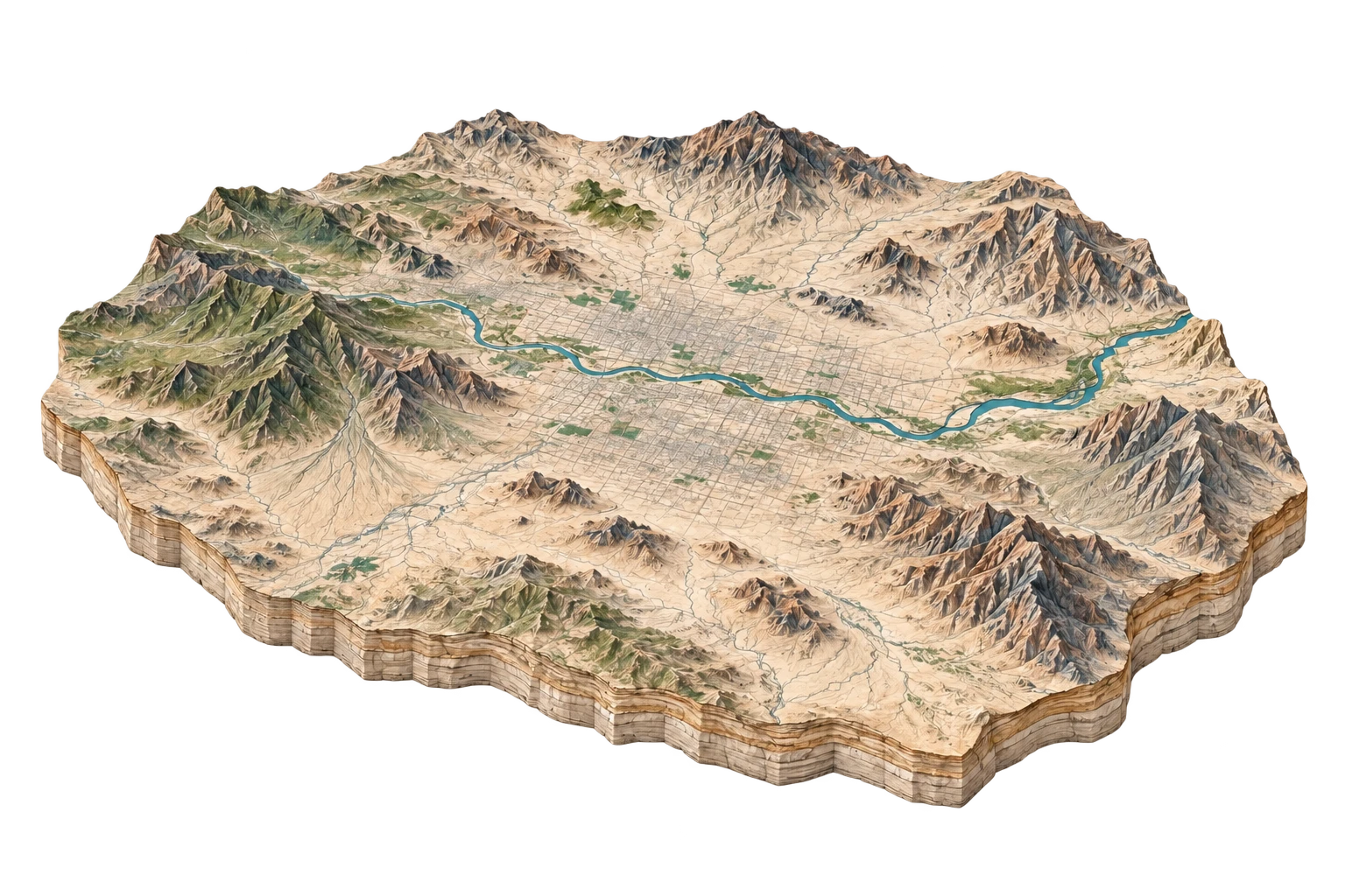 Illustrative terrain study for Phoenix & Salt River Valley